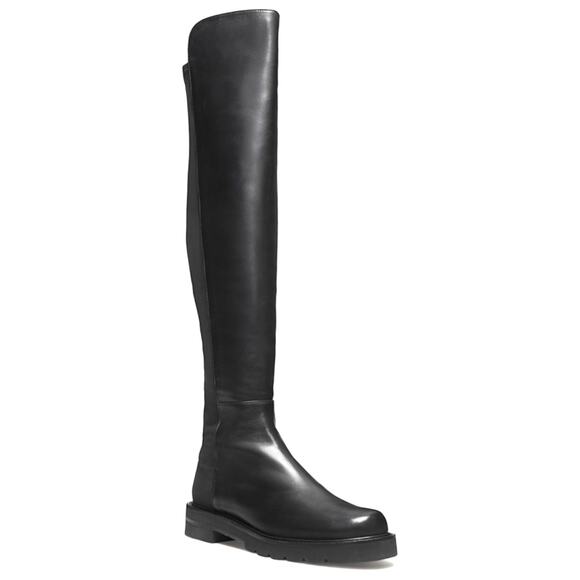 Stuart Weitzman Black 5050 Lift Over The Knee Boot Size 7.5 Leather Platform New - Picture 10 of 16